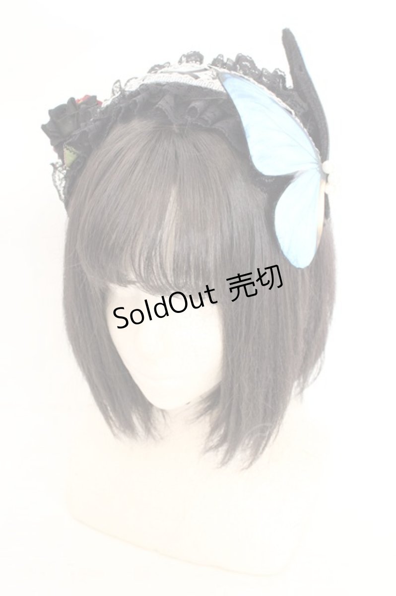 画像1: GothicHolic / 蝶々カチューシャ  ブラック×ブルー O-26-08-02-006-LO-AC-OW-OS (1)
