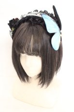 画像1: GothicHolic / 蝶々カチューシャ  ブラック×ブルー O-26-08-02-006-LO-AC-OW-OS (1)