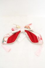 画像1: metamorphose / 花鳥風月〜乙女のはなごろも〜リボンバレッタ  白梅 O-26-08-02-064-ME-AC-IG-OS (1)