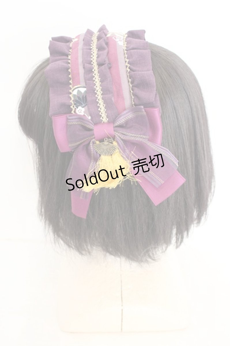 画像3: metamorphose / うたかたの華かぐらヘッドドレスカチューシャ  パープル O-26-08-02-069-ME-AC-IG-OS (3)