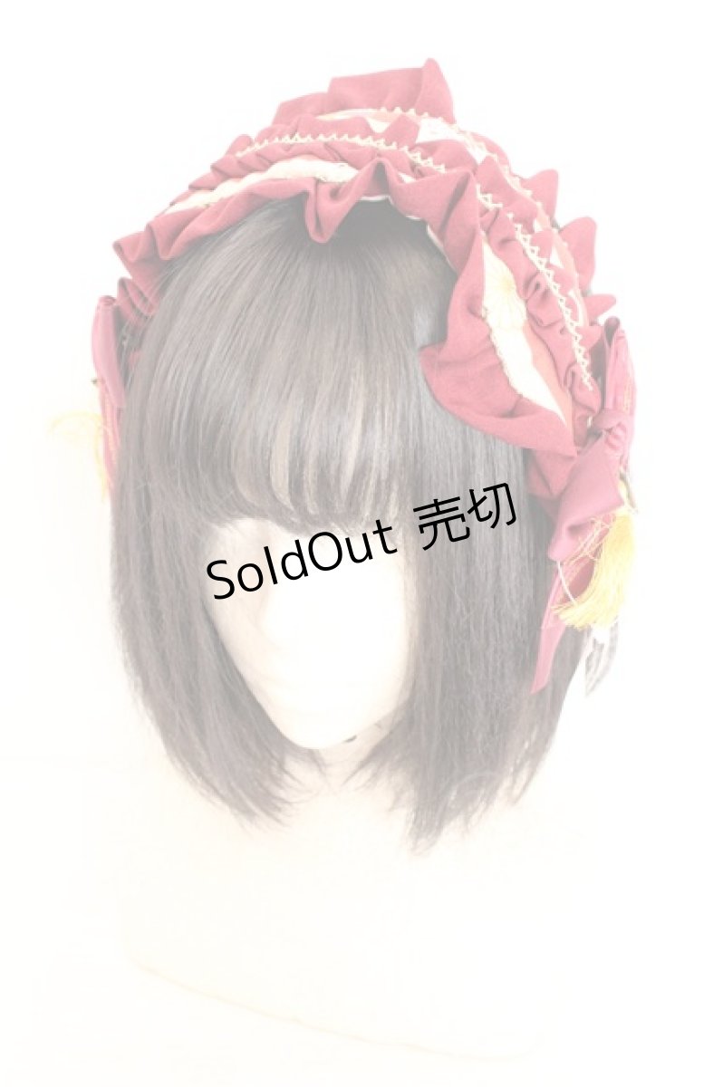 画像1: metamorphose / うたかたの華かぐらヘッドドレスカチューシャ  ワイン O-26-08-02-073-ME-AC-IG-OS (1)