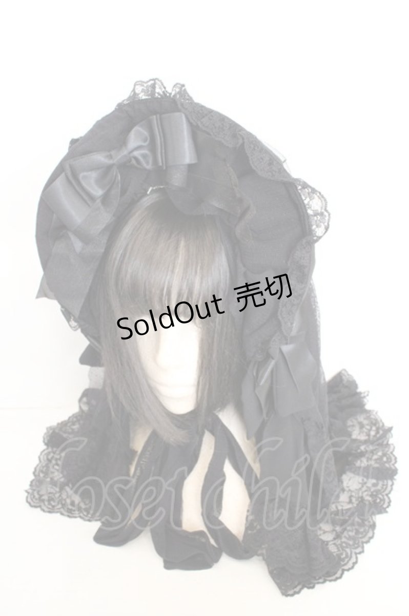 画像1: metamorphose / 幽玄の姫君ハーフボンネット  クロ O-26-08-02-076-ME-AC-IG-OS (1)