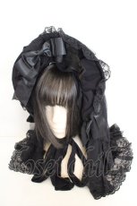 画像1: metamorphose / 幽玄の姫君ハーフボンネット  クロ O-26-08-02-076-ME-AC-IG-OS (1)