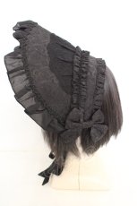 画像2: Henrietta / Victorian Doll ボンネット  クロ O-26-08-02-007-LO-AC-OW-OS (2)