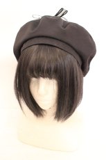 画像1: axes femme POETIQUE / レースアップリボンベレー帽 57.5cm クロ O-26-08-02-1004-AX-AC-OW-OS (1)