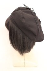 画像2: axes femme POETIQUE / レースアップリボンベレー帽 57.5cm クロ O-26-08-02-1004-AX-AC-OW-OS (2)