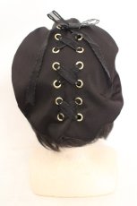画像3: axes femme POETIQUE / レースアップリボンベレー帽 57.5cm クロ O-26-08-02-1004-AX-AC-OW-OS (3)