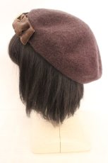 画像2: m petit by misako / AMモチーフリボンベレー帽 57.5cm ブラウン O-26-08-02-1005-LO-AC-OW-OS (2)