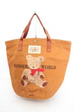 画像1: WONDERFUL WORLD / くま刺繍キャンバスバッグ  キャメル O-26-08-02-1045-LO-BG-IG-OS (1)