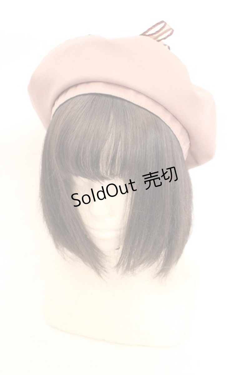画像1: axes femme POETIQUE / レースアップリボンベレー帽 57.5cm ピンク O-26-08-02-1006-AX-AC-OW-ZT727 (1)