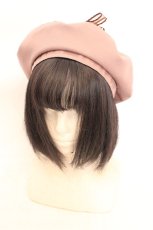 画像1: axes femme POETIQUE / レースアップリボンベレー帽 57.5cm ピンク O-26-08-02-1006-AX-AC-OW-OS (1)