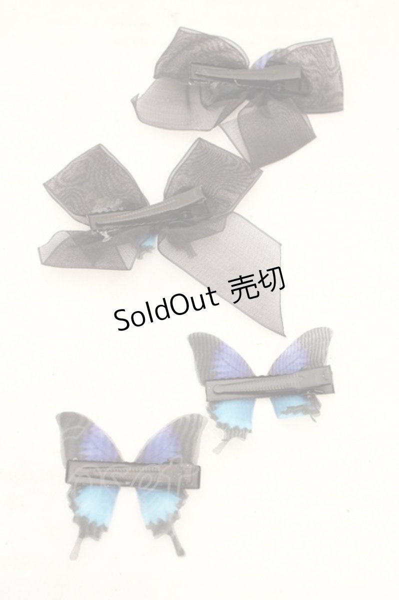 画像2: Star Fantasy / Butterfly Effect　蝶々クリップ  クロ×アオ O-26-08-02-1050-LO-AC-OW-ZT639-F004 (2)