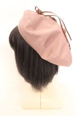 画像2: axes femme POETIQUE / レースアップリボンベレー帽 57.5cm ピンク O-26-08-02-1006-AX-AC-OW-OS (2)