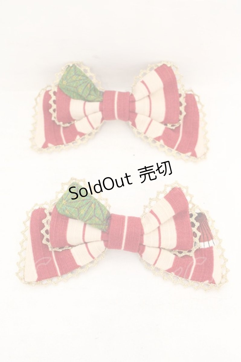 画像1: metamorphose / ハイカラ小町リボンクリップ  アカ系 O-26-08-02-1055-ME-AC-OW-OS (1)