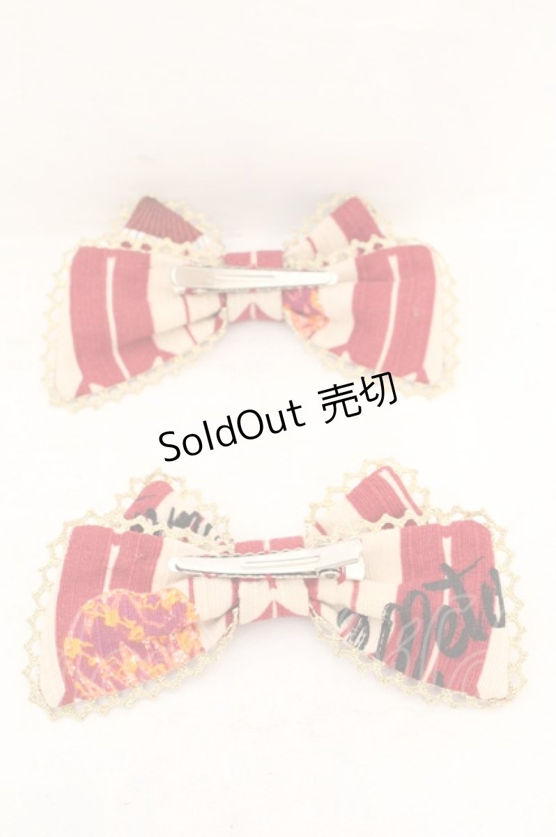 画像2: metamorphose / ハイカラ小町リボンクリップ  アカ系 O-26-08-02-1055-ME-AC-OW-OS (2)
