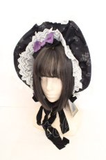 画像1: Royal Princess Alice / スミレの花園・tonoコラボ　ボンネット  クロ O-26-08-02-1062-LO-AC-OW-OS (1)