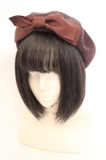 画像1: m petit by misako / AMリボンサーモベレー 57.5cm ブラウン O-26-08-02-1007-LO-AC-OW-OS (1)
