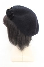 画像2: m petit by misako / AMモチーフリボンベレー帽 57.5cm クロ O-26-08-02-1001-LO-AC-OW-OS (2)
