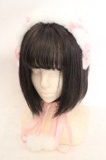 画像1: Chalmiere / ファーヘッドドレス  シロ×ピンク O-26-08-02-1015-AX-AC-IG-OS (1)