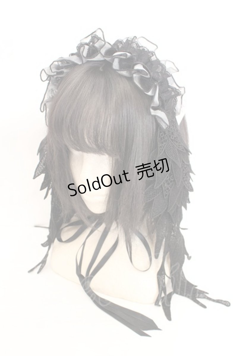 画像1: MR corset / エンジェルウィングヘッドドレス  ブラック O-26-08-02-1020-GO-AC-IG-OS (1)