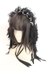 画像1: MR corset / エンジェルウィングヘッドドレス  ブラック O-26-08-02-1020-GO-AC-IG-OS (1)