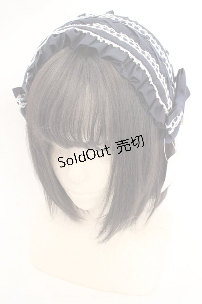 画像1: metamorphose / ヘッドドレス風カチューシャ  ネイビ O-26-08-02-1022-ME-AC-IG-OS (1)
