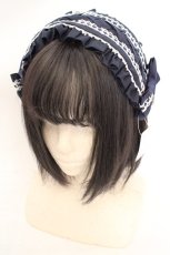 画像1: metamorphose / ヘッドドレス風カチューシャ  ネイビ O-26-08-02-1022-ME-AC-IG-OS (1)