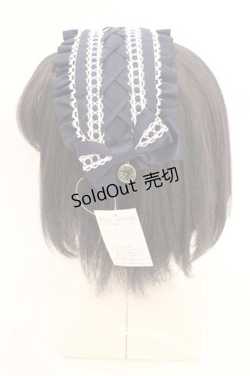 画像3: metamorphose / ヘッドドレス風カチューシャ  ネイビ O-26-08-02-1022-ME-AC-IG-OS (3)