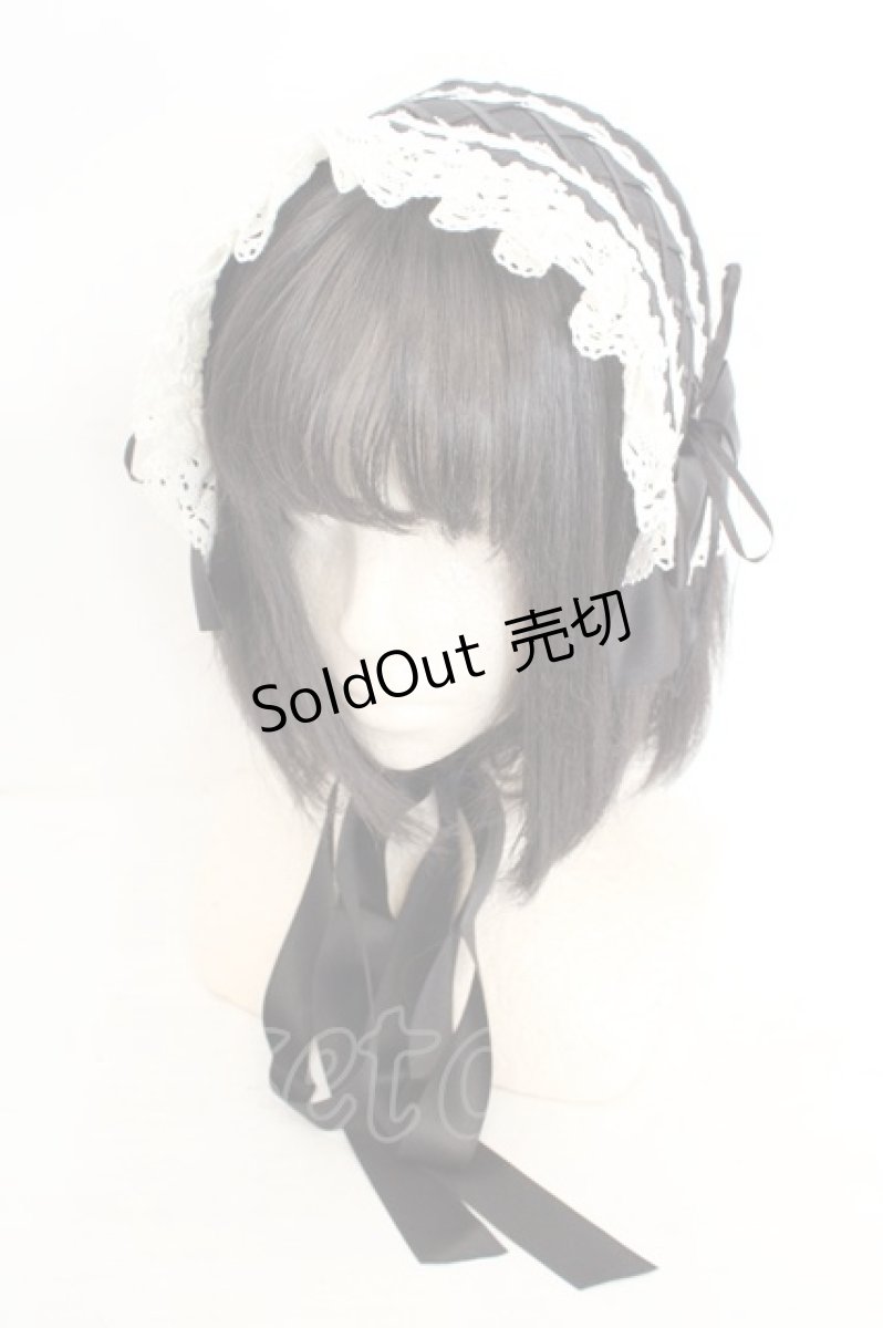 画像1: BAROQUE / Whipping Cake　ヘッドドレス  クロ×シロ O-26-08-02-008-LO-AC-OW-OS (1)