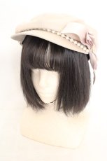 画像1: LIZ LISA / パールラインキャスケット  ベージュ O-26-08-02-002-LO-AC-IG-OS (1)