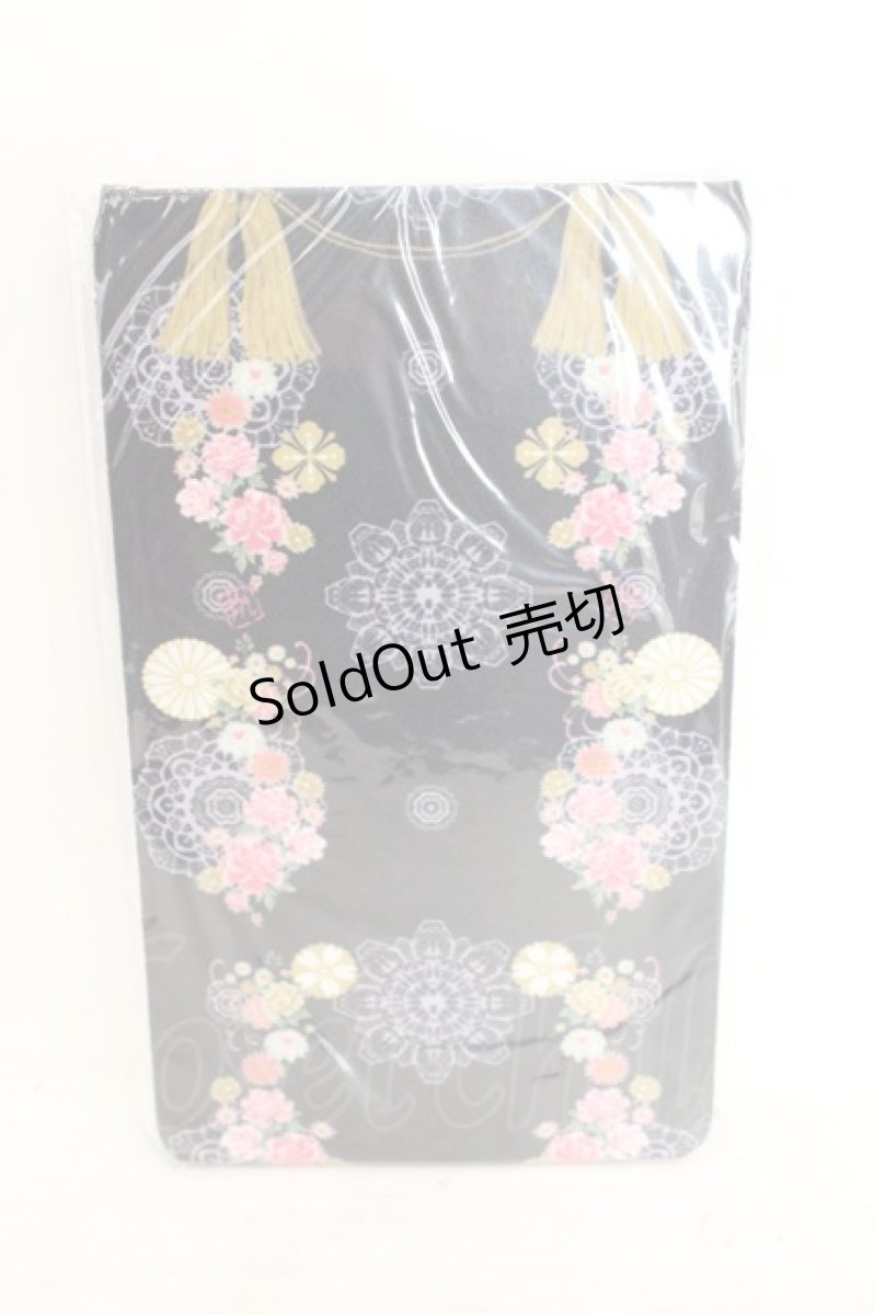 画像1: metamorphose / 花鹿の万華鏡 プリントオーバーニー  クロ O-26-08-02-024-ME-ZA-IG-OS (1)