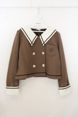 画像1: axes femme POETIQUE / セーラーカラーショートコート M ブラウン O-26-08-03-024-AX-CO-IG-OS (1)