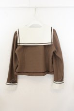 画像4: axes femme POETIQUE / セーラーカラーショートコート M ブラウン O-26-08-03-024-AX-CO-IG-OS (4)