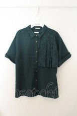画像1: axes femme / ジャカード切替シャツ F グリーン O-26-08-03-025-AX-BL-IG-OS (1)