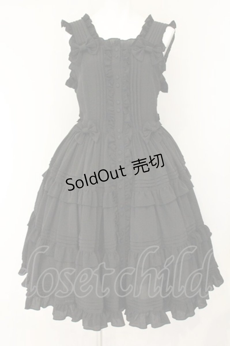 画像1: metamorphose / ピンタックティアードジャンパースカート  クロ O-26-08-04-035-ME-OP-OW-OS (1)