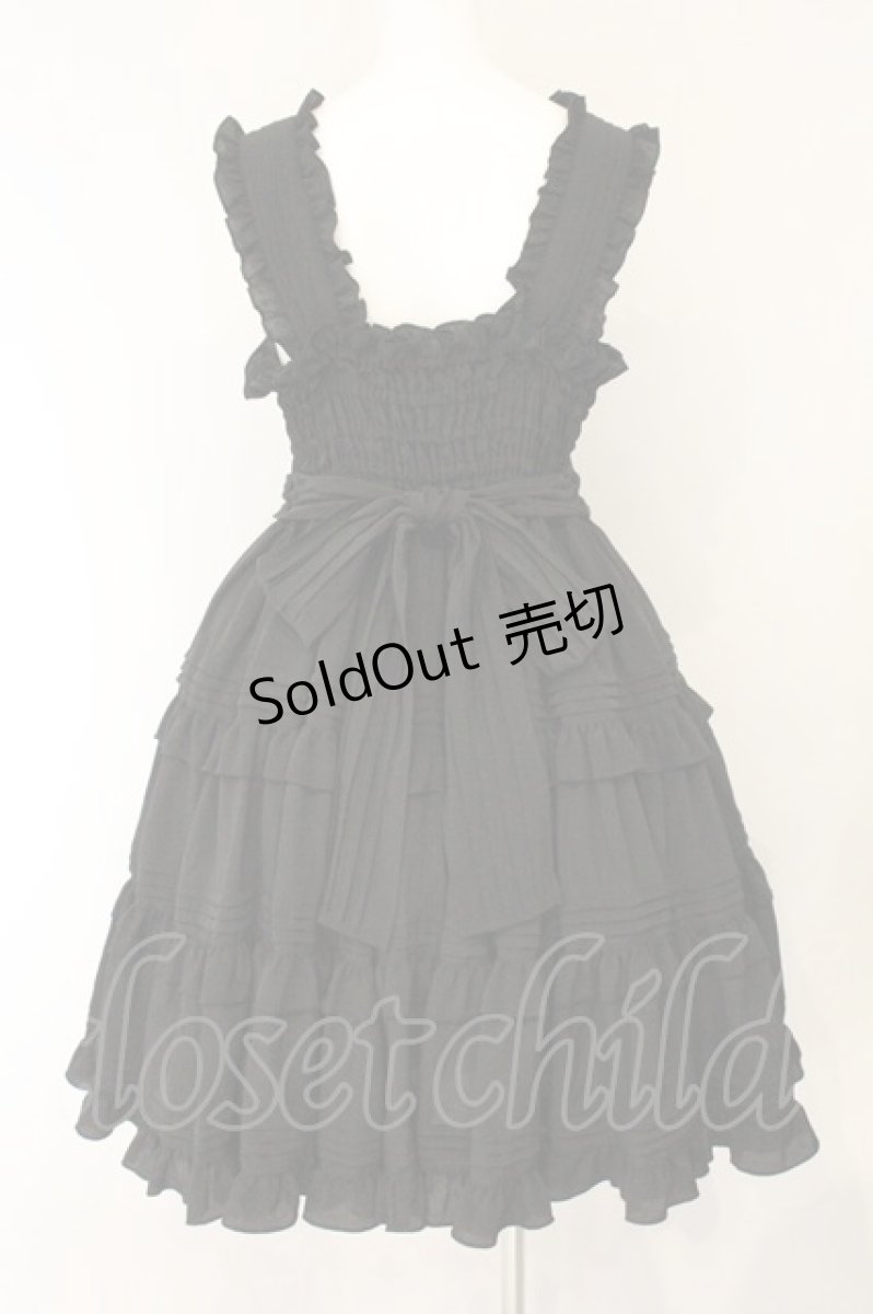 画像5: metamorphose / ピンタックティアードジャンパースカート  クロ O-26-08-04-035-ME-OP-OW-OS (5)