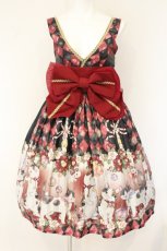 画像1: Royal Princess Alice / 大正浪漫ニャンコ日和（たまコラボ）帯付きドレス  アカ系 O-26-08-04-039-LO-OP-OW-OS (1)