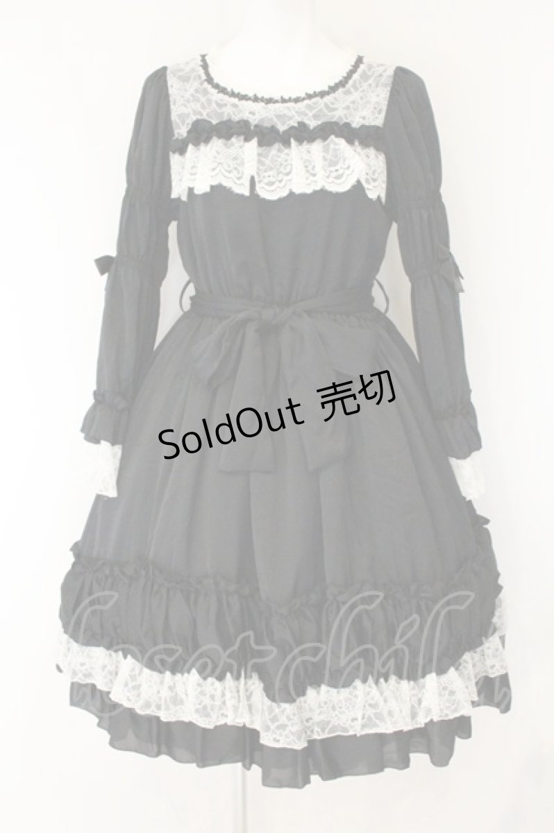画像1: Pina sweetcollection / レーシーサテンワンピース  クロ×シロ O-26-08-04-040-LO-OP-OW-OS (1)