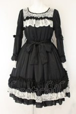 画像1: Pina sweetcollection / レーシーサテンワンピース  クロ×シロ O-26-08-04-040-LO-OP-OW-OS (1)