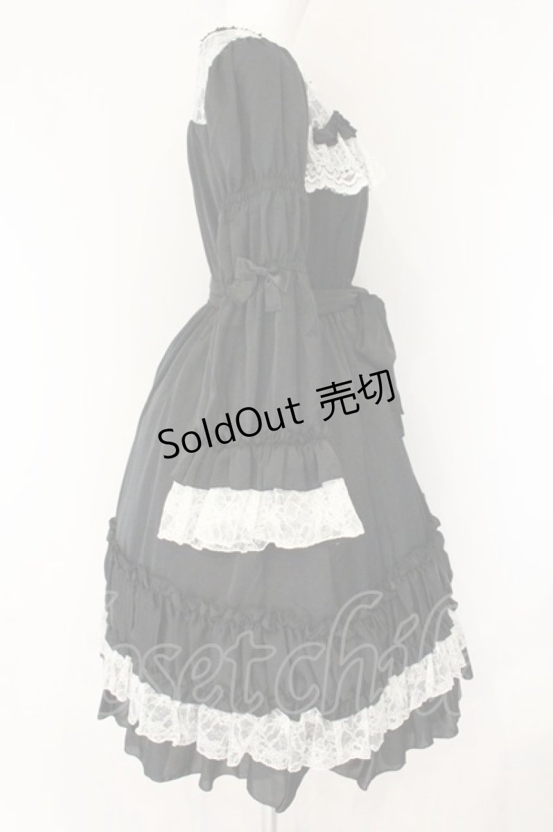 画像4: Pina sweetcollection / レーシーサテンワンピース  クロ×シロ O-26-08-04-040-LO-OP-OW-OS (4)