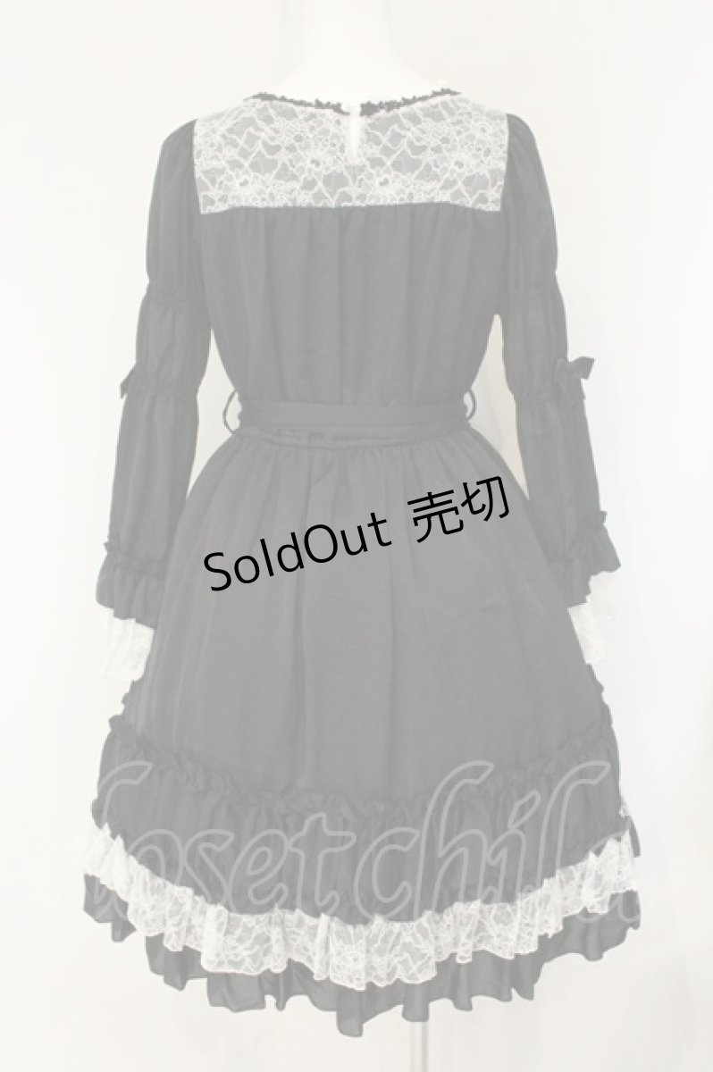画像5: Pina sweetcollection / レーシーサテンワンピース  クロ×シロ O-26-08-04-040-LO-OP-OW-OS (5)