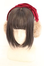 画像1: LOLITA他 / イヤーマフ  ベージュ×ワイン O-26-08-04-1006-LO-AC-IG-OS (1)