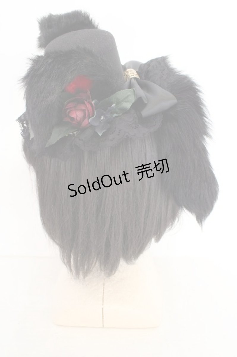 画像2: GOTHIC HOLIC / 耳しっぽミニハット  ブラック O-26-08-04-1009-PU-AC-IG-OS (2)