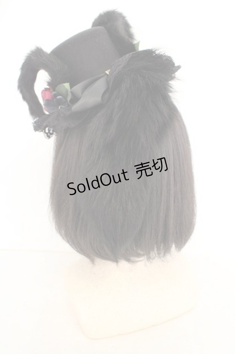 画像3: GOTHIC HOLIC / 耳しっぽミニハット  ブラック O-26-08-04-1009-PU-AC-IG-OS (3)