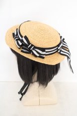 画像2: LIEF / 2015 SailorSeriesストローハット  ナチュラル×クロ O-26-08-04-1010-LO-AC-IG-OS (2)