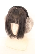 画像1: axes femme / ファーイヤーマフ  グレー×クロ O-26-08-04-1003-AX-AC-IG-OS (1)