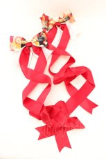 画像2: LOTUS ribbon / 和風ツインテールリボンバレッタ  マルチｘアカ O-26-08-04-1023-LO-AC-YM-OS (2)