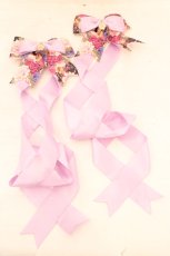 画像1: LOTUS ribbon / 和風ツインテールリボンバレッタ  マルチｘラベンダー O-26-08-04-1024-LO-AC-YM-OS (1)