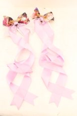 画像2: LOTUS ribbon / 和風ツインテールリボンバレッタ  マルチｘラベンダー O-26-08-04-1024-LO-AC-YM-OS (2)