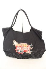 画像1: m petit by misako / 刺繍バッグ  クロ O-26-08-04-1029-LO-BG-OW-OS (1)